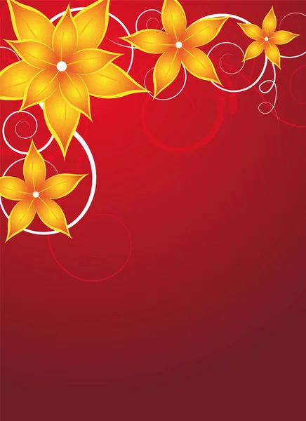 红色花卉设计 — 图库矢量图片