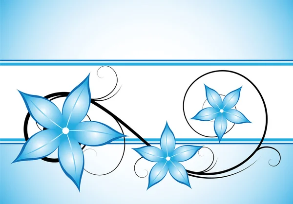 Inverno design floral azul — Vetor de Stock