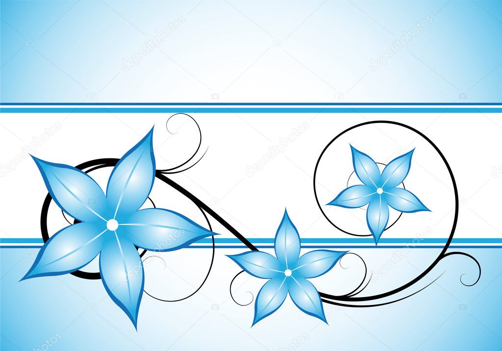 Winter blue floral design
