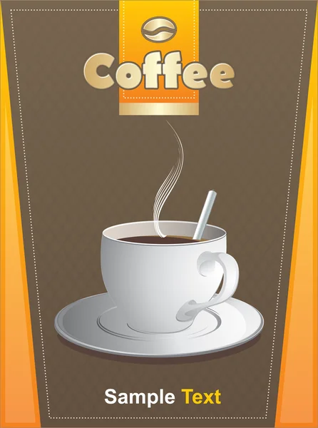 抽象的な背景とコーヒーのカップ — ストックベクタ