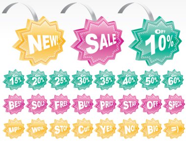 Big set of vector price tags clipart