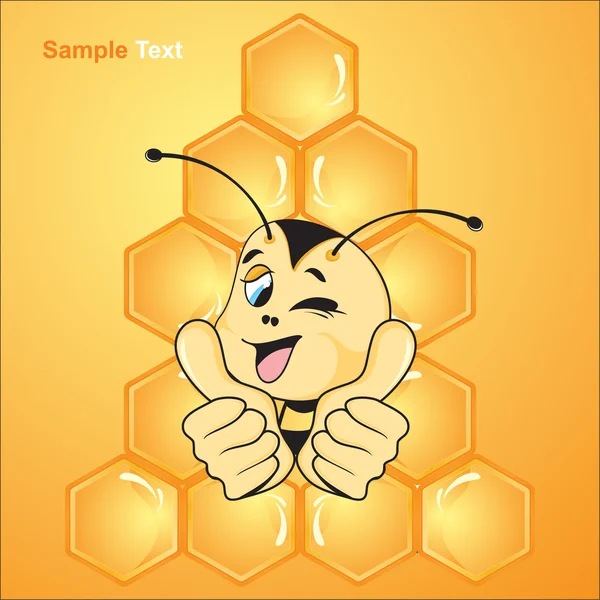 Bee med honungskakor — Stock vektor