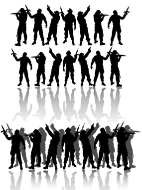 Group soldiers clipart