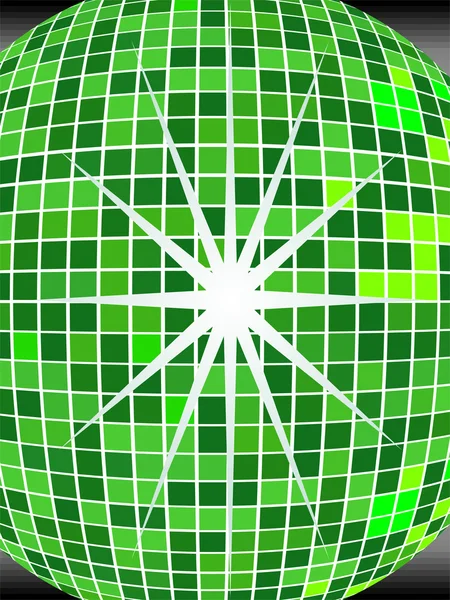 Green mirror ball — Stock Vector