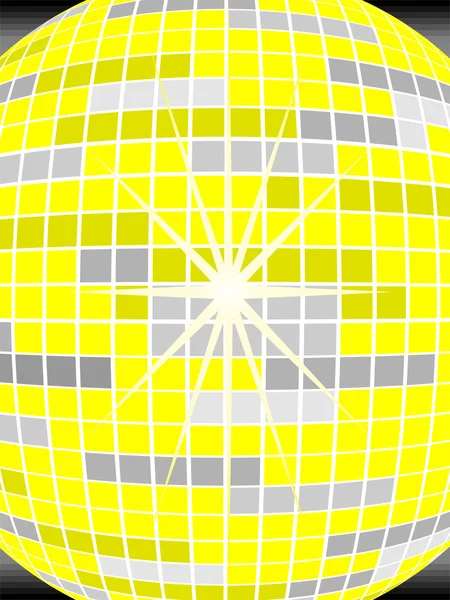 Bola espejo amarillo — Vector de stock