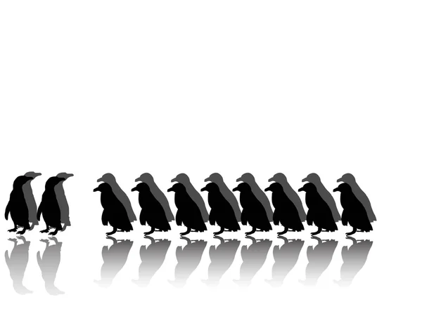 Lindo grupo de pingüinos — Archivo Imágenes Vectoriales