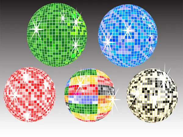 六个镜子球 — 图库矢量图片