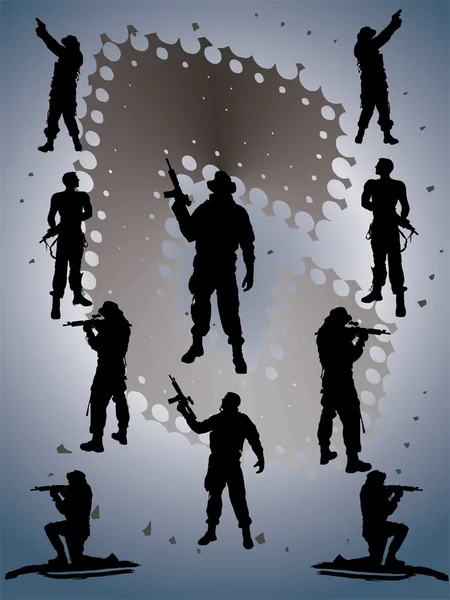 Groupe de soldats — Image vectorielle
