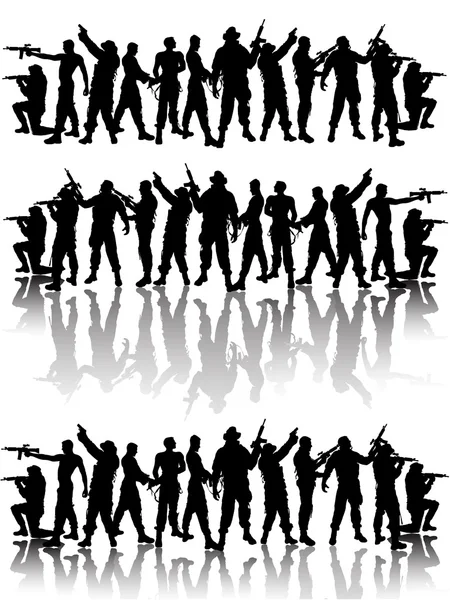 Group soldiers — Stock Vector