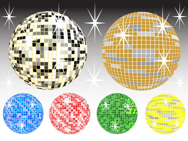 六个镜子球 — 图库矢量图片