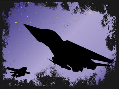 Kampfjet -Silhouette clipart