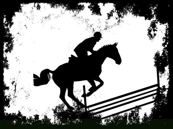 Saut d'obstacles-silhouette — Image vectorielle