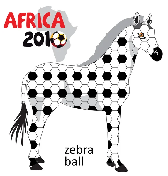 Διάνυσμα ζέβρα μπάλα ποδοσφαίρου Αφρικής — Διανυσματικό Αρχείο