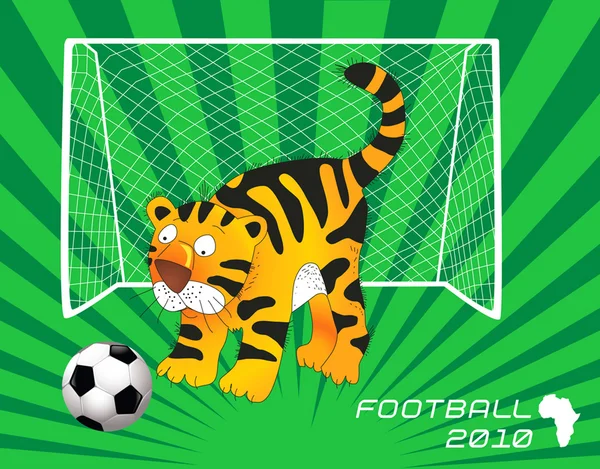 Tiger and football — Stock Vector