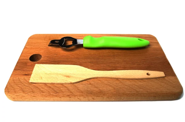 Hardboard, trowel, opener a board view — стоковое фото