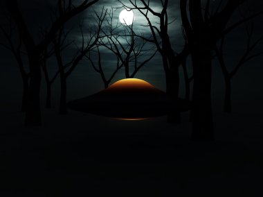 UFO In The Forest clipart