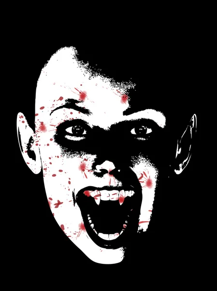 血まみれの吸血鬼の顔 — ストック写真
