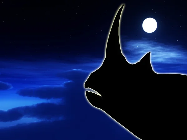Nosorożca w nocy — Zdjęcie stockowe