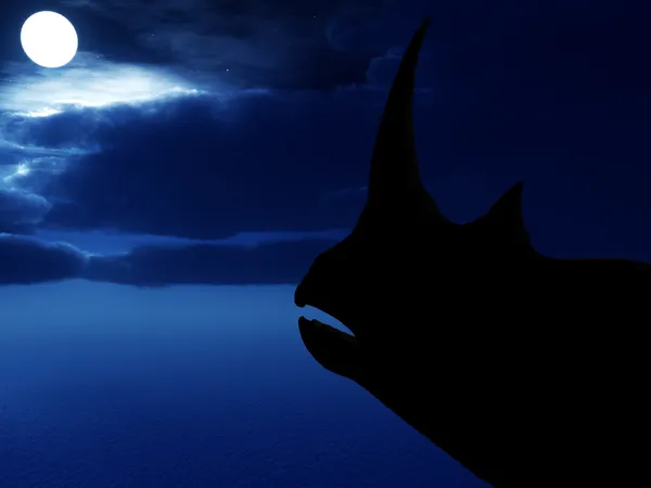 Rhino at night — Stock Photo, Image