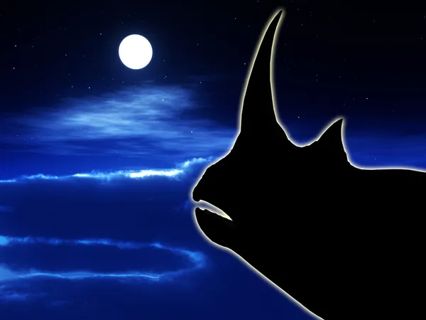 Rhino at night — Stock Photo, Image