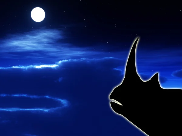 Rhino por la noche — Foto de Stock