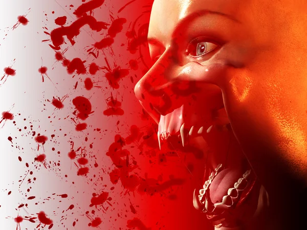 Krwawe wampira usta — Zdjęcie stockowe