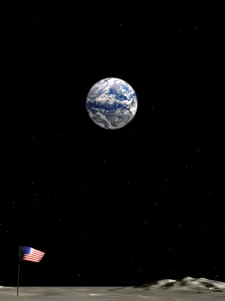 Vista de la Tierra desde la Luna — Foto de Stock