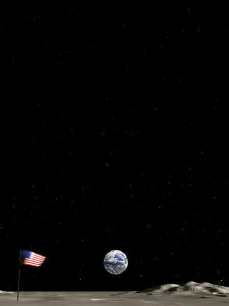 Weergave van de aarde van de maan — Stockfoto