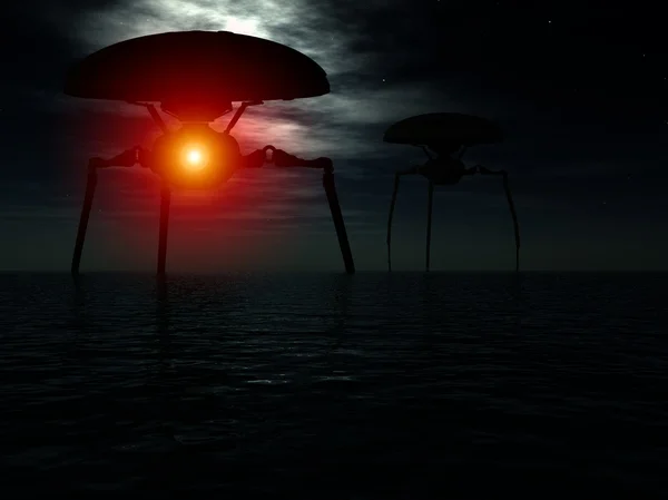 Alien Tripods In Ocean — Stock Photo, Image