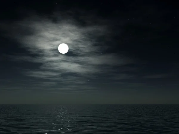 Oceaan en de maan — Stockfoto