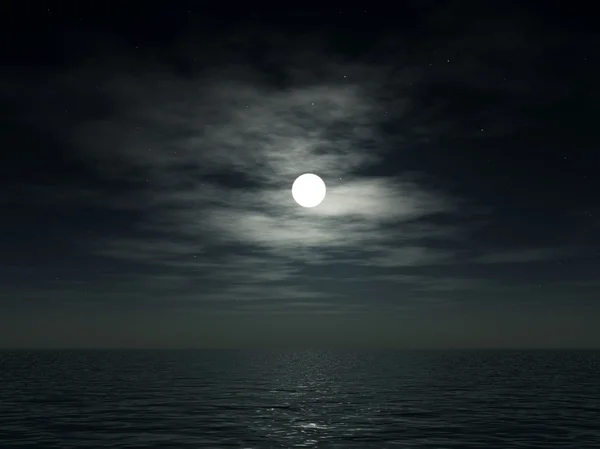 Oceanul și Luna — Fotografie, imagine de stoc