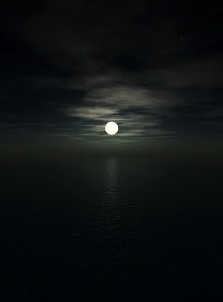 Ocean And The Moon — Stock Photo, Image
