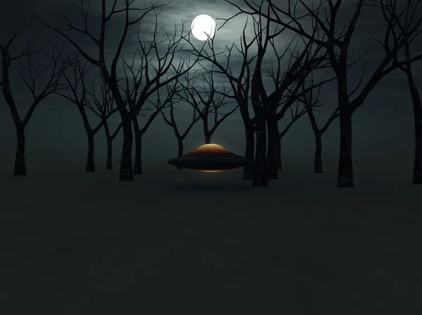 UFO w lesie — Zdjęcie stockowe