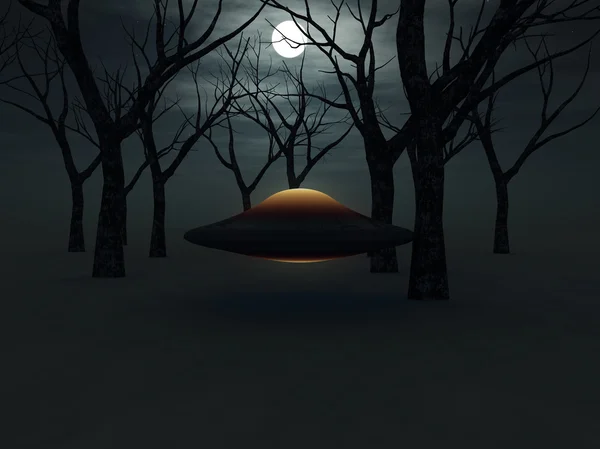 UFO i skogen — Stockfoto