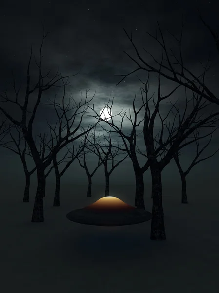 UFO in het forest — Stockfoto