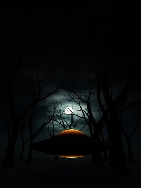 UFO i skogen — Stockfoto