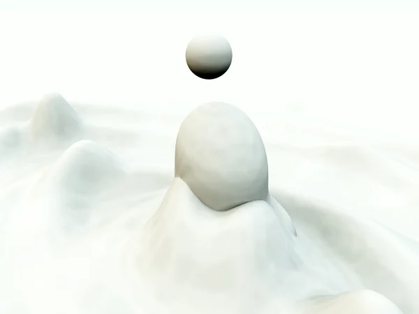 Abstrakti valkoinen möykky — kuvapankkivalokuva