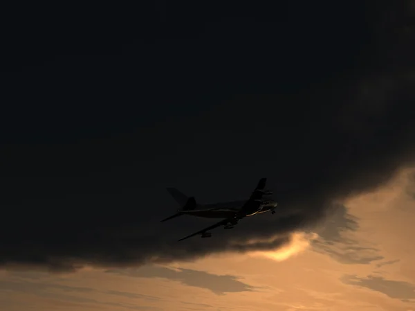 Αεροπλάνο που πετά στον ουρανό — Φωτογραφία Αρχείου