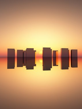 Abstract Rectangle Sunset clipart