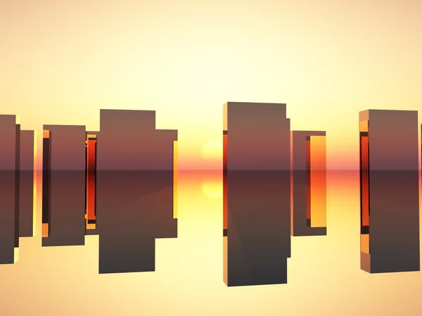 Abstract Rectangle Sunset — Stock Photo, Image