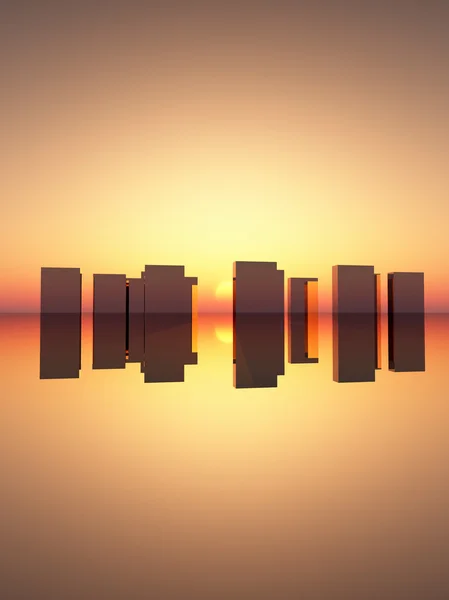 Rectángulo abstracto Puesta de sol —  Fotos de Stock