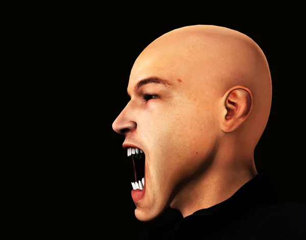 Çok kızgın adam yan profili — Stok fotoğraf
