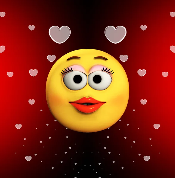 Cartoon Kiss Of Love — Stock Photo, Image