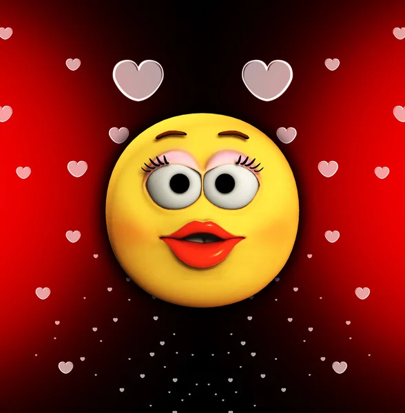 Cartoon Kiss Of Love — Stock Photo, Image