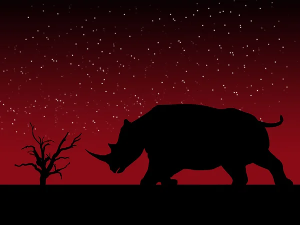 Sylwetka nosorożca — Zdjęcie stockowe