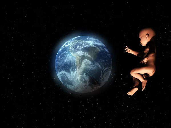 Bebé en el espacio — Foto de Stock