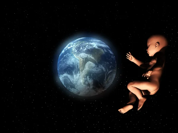 Uzayda bebek — Stok fotoğraf