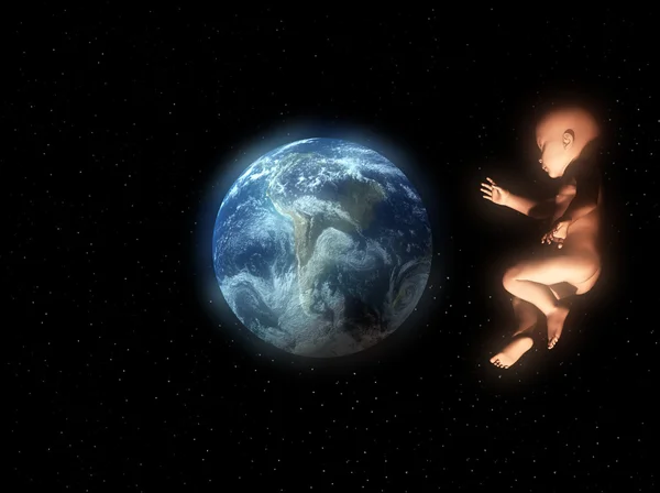 Uzayda bebek — Stok fotoğraf
