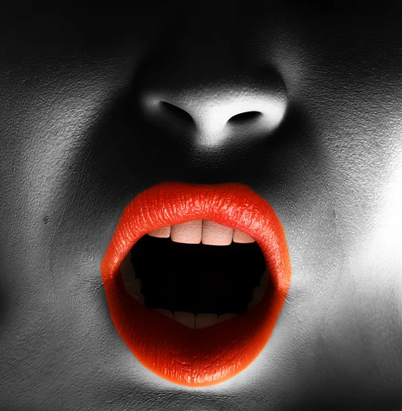 Close Up Of Screting Mouth — Fotografia de Stock