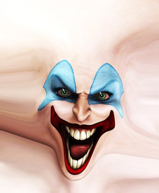 Evil Skin Face Clown clipart